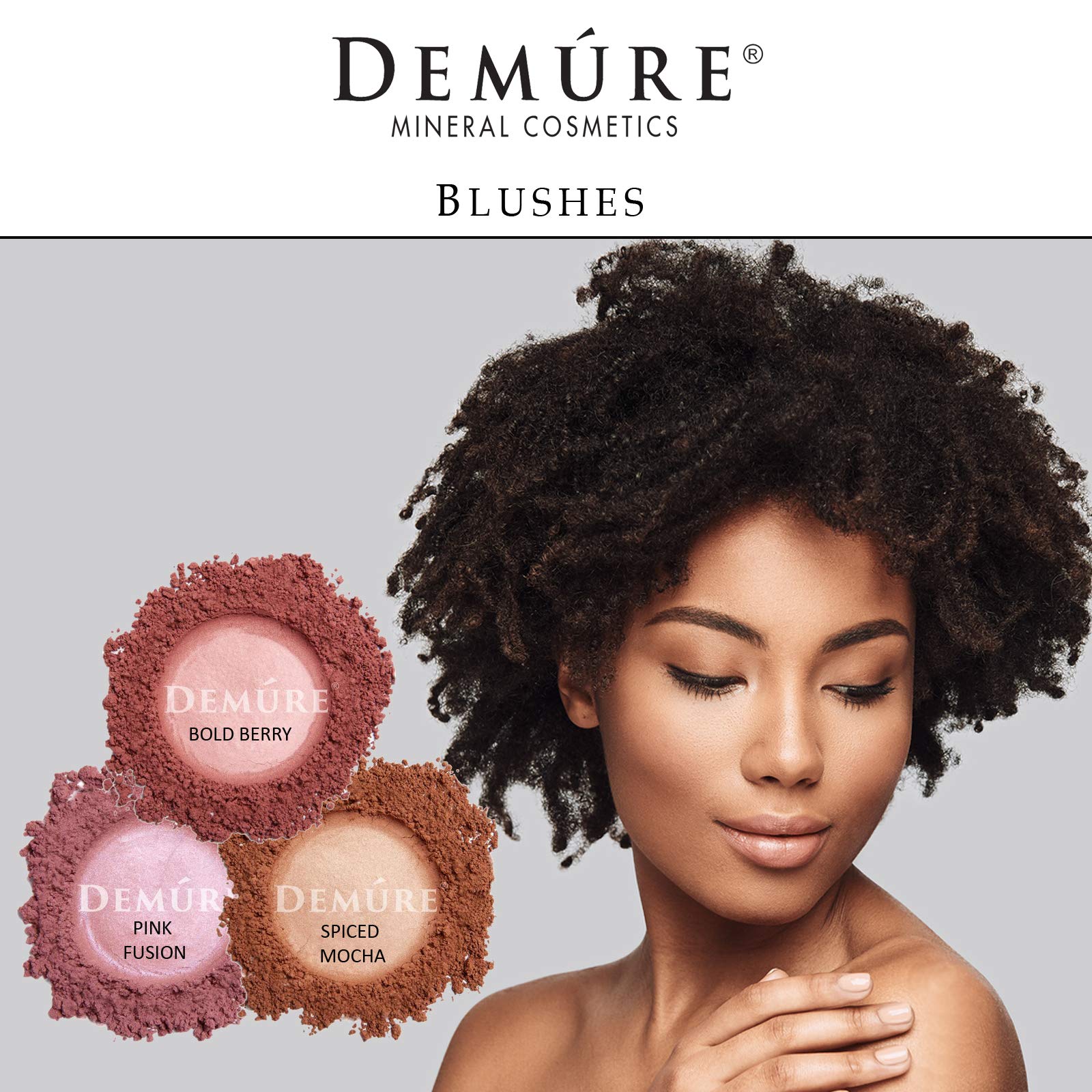 Demure Mineral Blush Makeup - Pink Fusion Loose Powder, Natural & Cruelty-Free Professional Blush for Cheeks | Perfect for Daily Wear, Special Occasions & Photoshoots