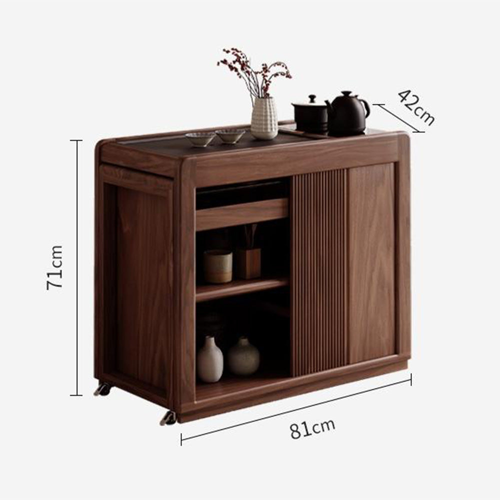 Extendable Walnut Coffee Table - Adjustable Modern Tea Table for Living Room, Office & Small Spaces - Solid Wood Furniture for Home Decor