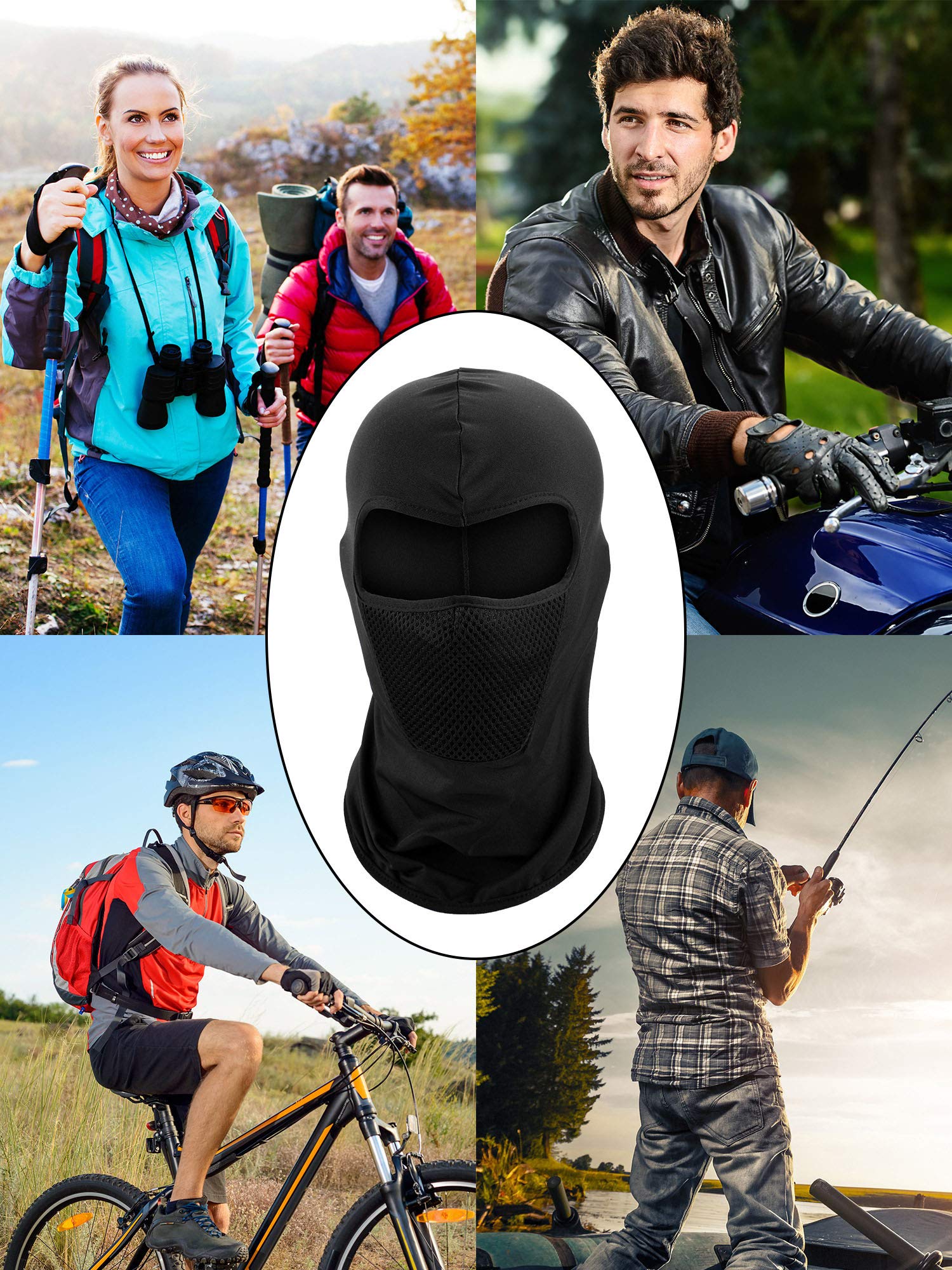6-Pack Windproof Balaclava Face Mask - Camouflage Motorcycle & Fishing Mask for Sun, Dust Protection - Ideal for Outdoor Sports, Cycling, and Cold Weather Activities