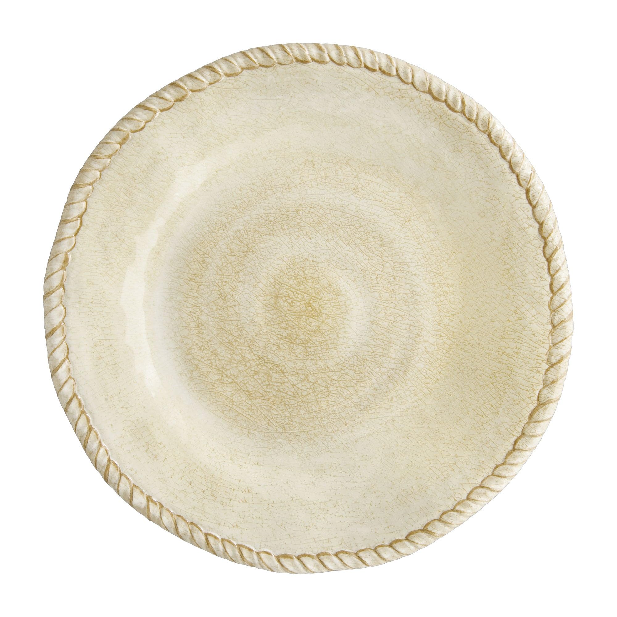 UPware 6-Piece Melamine Dinner Plates Set - BPA-Free, Dishwasher Safe, 11 Inch for Main Course, Pasta & Salad - Perfect for Outdoor Dining & Parties (Rope, Sand)
