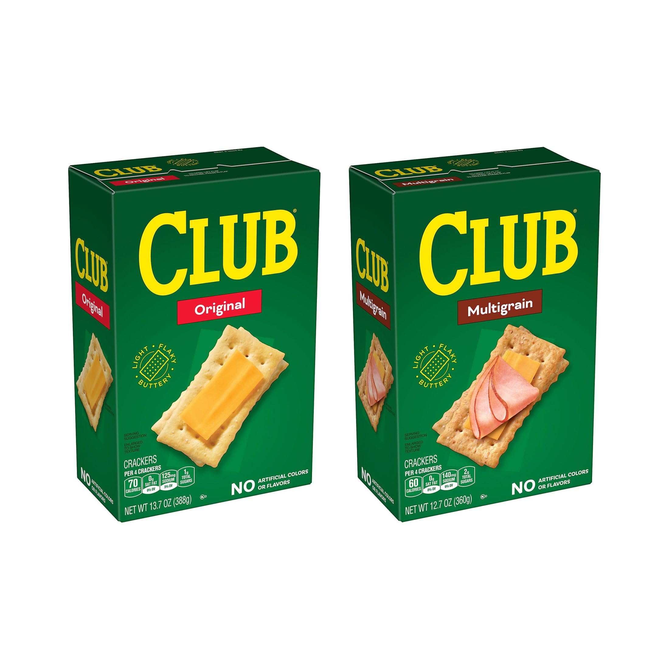 Club Crackers Variety Pack (3 Boxes) - Original, Whole Grain & Reduced Fat - Perfect for Lunch Boxes, Office Snacks & Party Platters