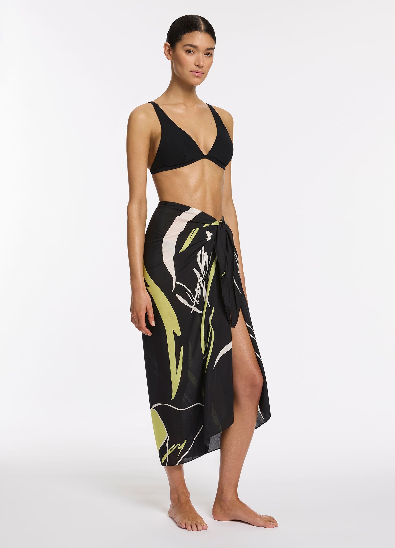 Catalina Sarong - Black Beach Cover Up for Women | Lightweight & Stylish Swimwear Wrap | Perfect for Beach, Pool, and Vacation
