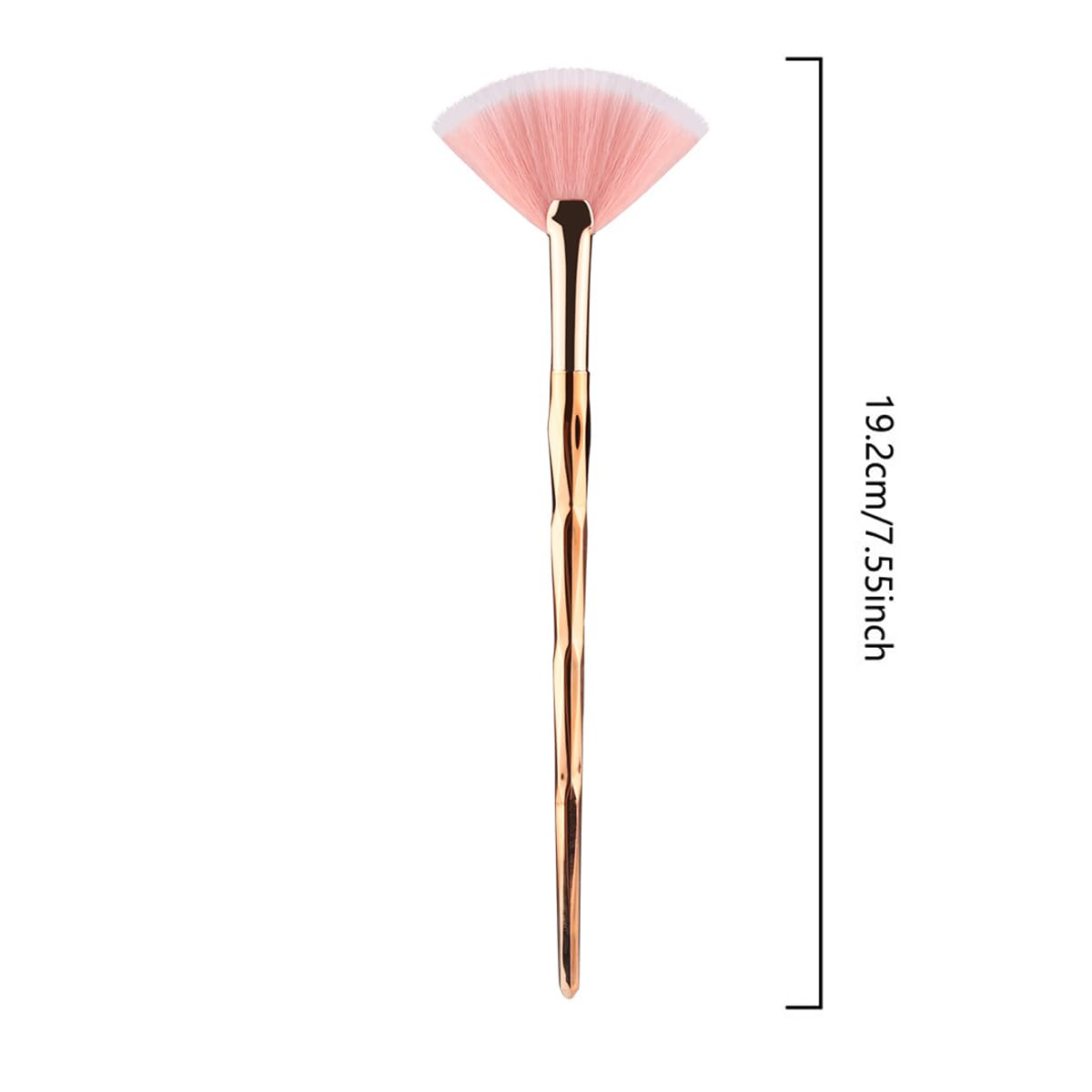 Professional Soft Fan Brush for Blush & Highlighting - Small Makeup Powder Brush for Face Buffing, Blending & Contouring - Perfect for Everyday Makeup & Special Occasions (Orange, Small)