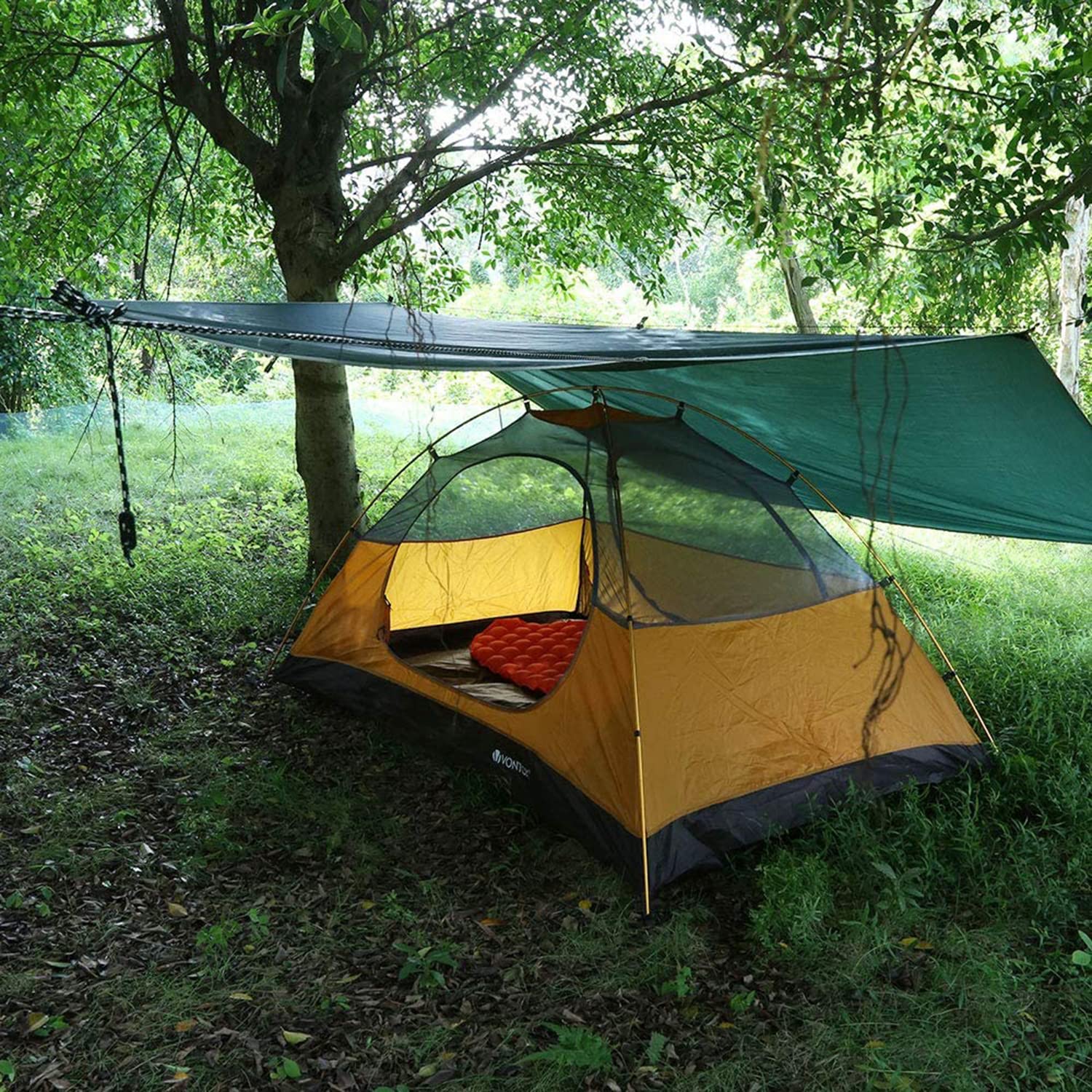 Premium Waterproof Camping Tent Tarp with UV Protection - Lightweight Shelter for Backpacking, Hiking & Hammock - Easy Setup Outdoor Canopy (Blue, Small) | Perfect for Camping Trips, Beach Outings & Backyard Adventures