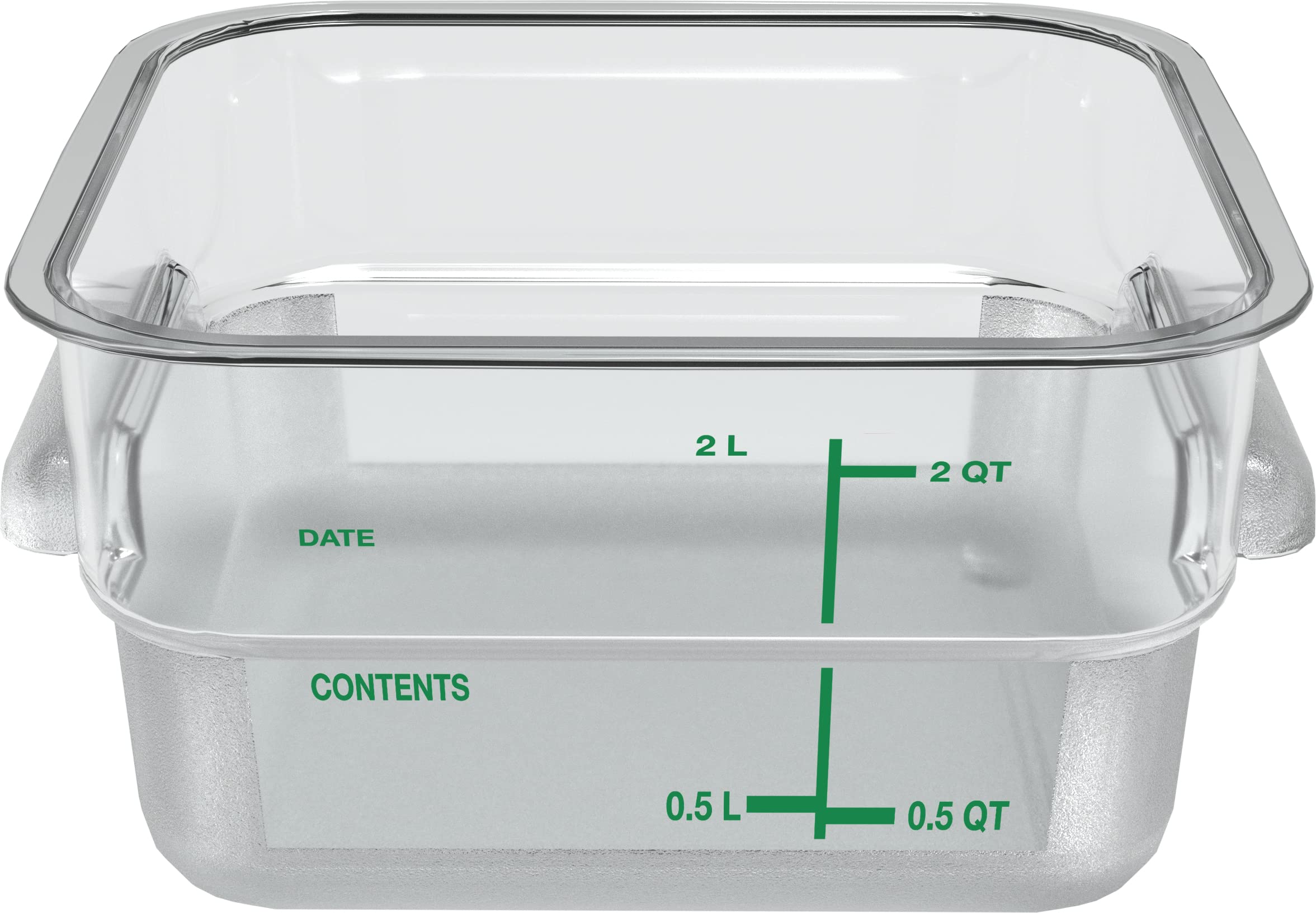 Carlisle 2-Quart Clear Polycarbonate Square Food Storage Container - Stackable Design for Catering, Buffets, Restaurants - Perfect for Meal Prep, Leftovers & Commercial Kitchen Organization