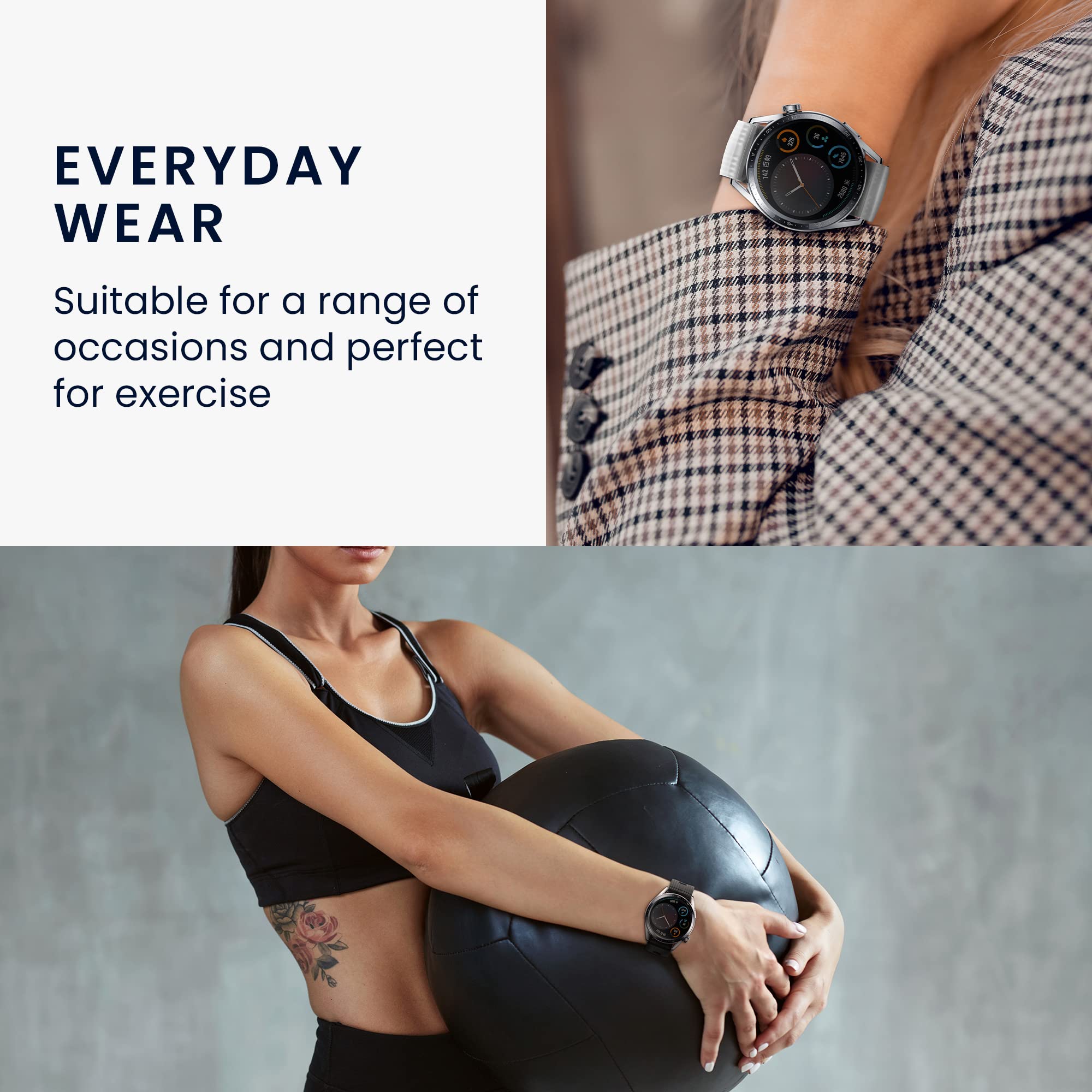 kwmobile 2-Pack Silicone Replacement Watch Straps Compatible with Xiaomi Mi Watch Lite & Redmi Watch - Soft Durable Sport Band in Black/Dark Blue for Running, Swimming & Everyday Wear