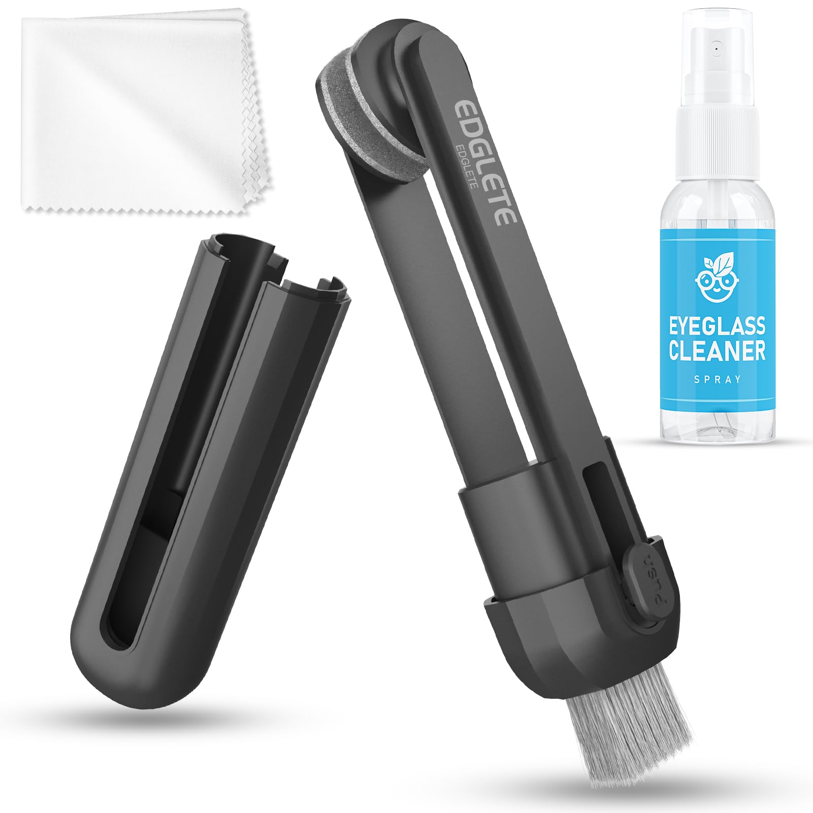 Premium Eyeglass Cleaning Kit with Microfiber Cloth & Lens Spray - Travel-Friendly Glasses Cleaner for Crystal Clear Vision - No Streaks or Scratches - Perfect for Glasses, Sunglasses, and Camera Lenses at Home, Office, or On-The-Go