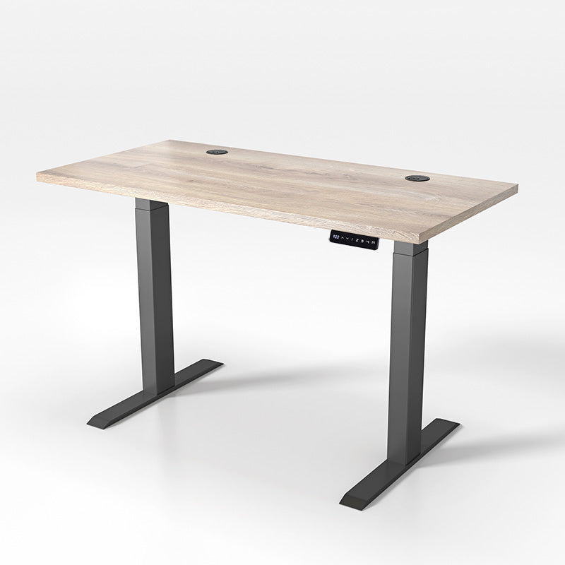ALVIS Height Adjustable Standing Desk 47.2 Inch - Warm Oak & Black Finish | Perfect for Home Office, Gaming & Workspace Ergonomics