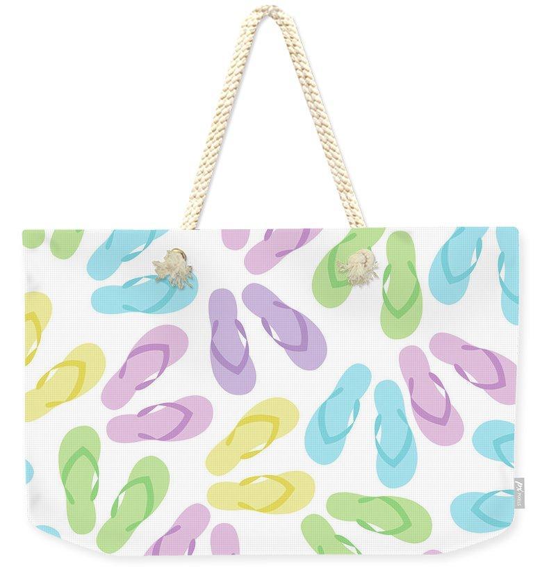 Flip Flops Galore Weekender Tote Bag - Stylish & Spacious Beach Bag for Women, Perfect for Travel, Gym, or Weekend Getaways