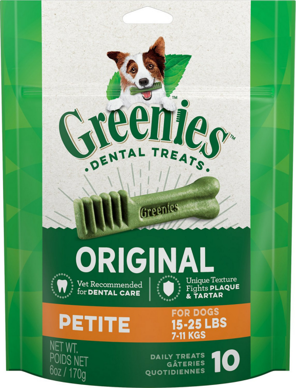 Greenies Petite Original Dental Dog Chews - Natural Teeth Cleaning Treats for Small Dogs | Freshens Breath & Reduces Plaque | Perfect for Daily Oral Care at Home or Travel