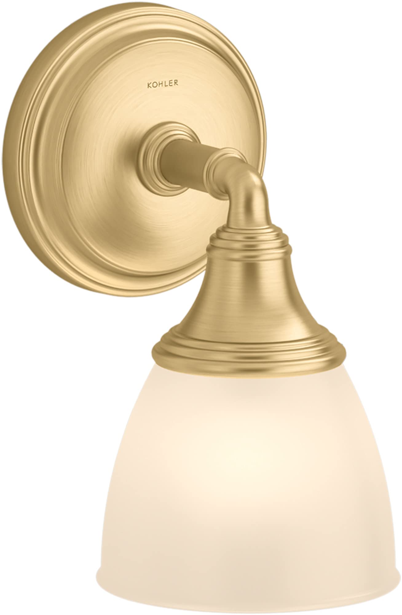 KOHLER Devonshire Brushed Moderne Brass Bathroom Vanity Light Fixture - Adjustable Wall Sconce with Up/Down Facing, UL Listed 1-Light - Perfect for Bathroom, Powder Room & Dressing Area Lighting