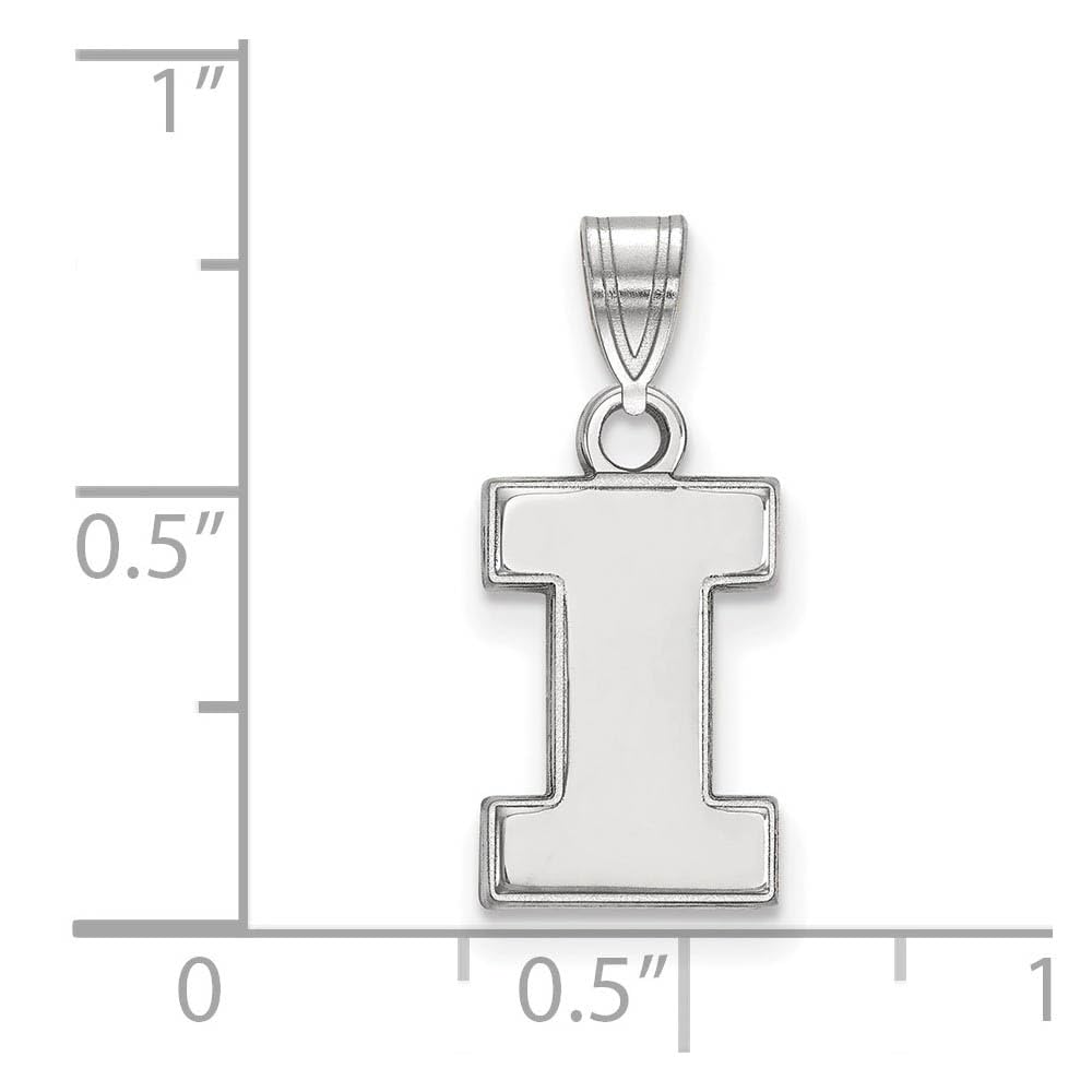 10k White Gold Illinois Small (1/2 Inch) Pendant - Elegant Necklace Charm for Women, Gift for Her, Birthday, Anniversary & Special Occasions