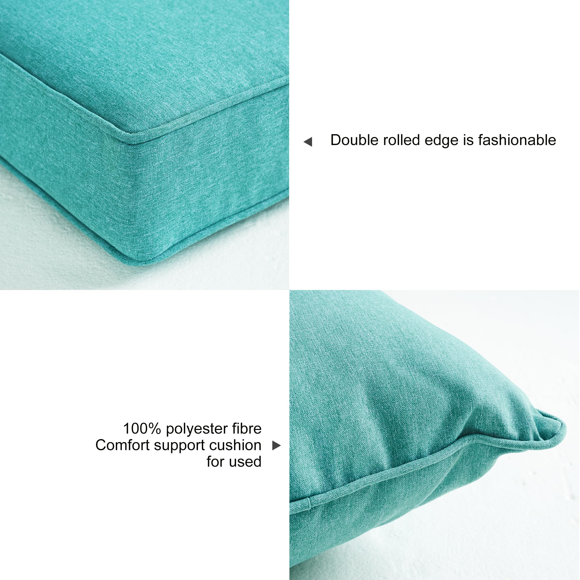 ARTPLAN All-Weather Indoor/Outdoor Chair Cushions Set - Deep Seat & Back Pillows for Patio Furniture - Perfect for Garden, Deck, Poolside & Porch Relaxation