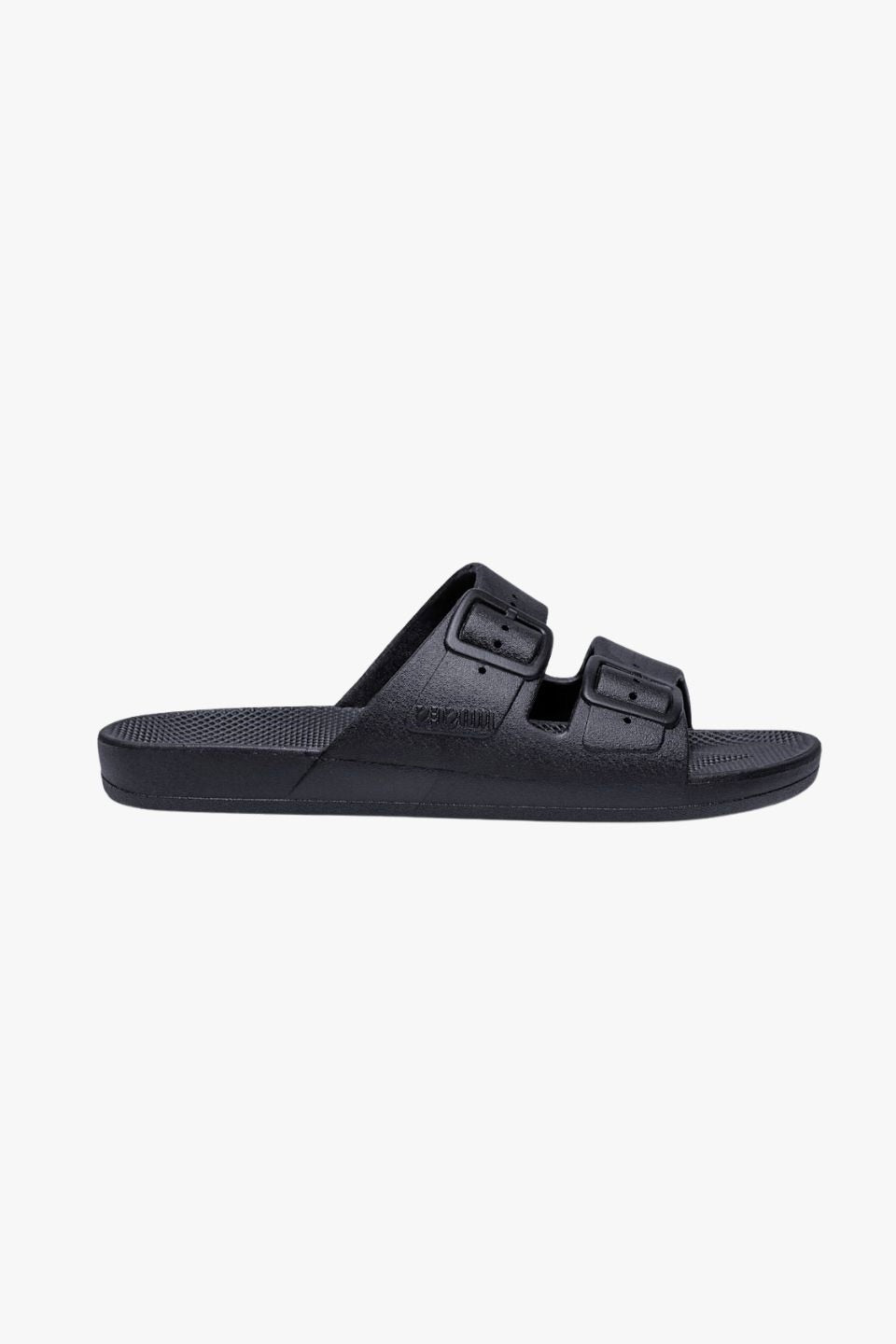 Freedom Black Double Strap Flexible Slides - Comfortable Adjustable Sandals for Men & Women - Perfect for Beach, Pool, and Casual Wear