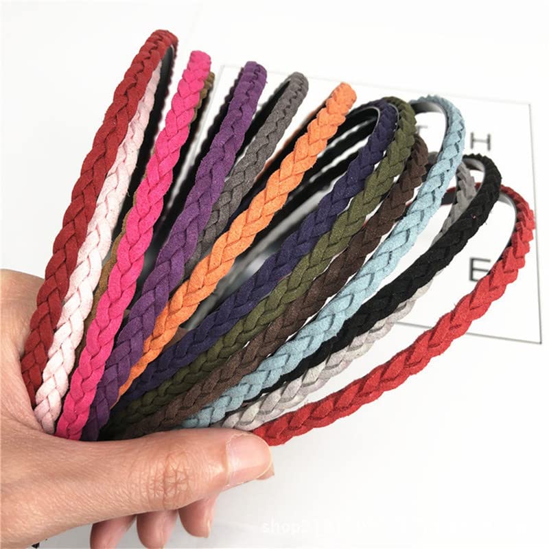 Sparkly Glitter Hair Bands for Women & Girls - 6pcs Set of Leather Twist Headbands with Secure Clasp - Perfect for School, Workouts, Parties & Everyday Styling