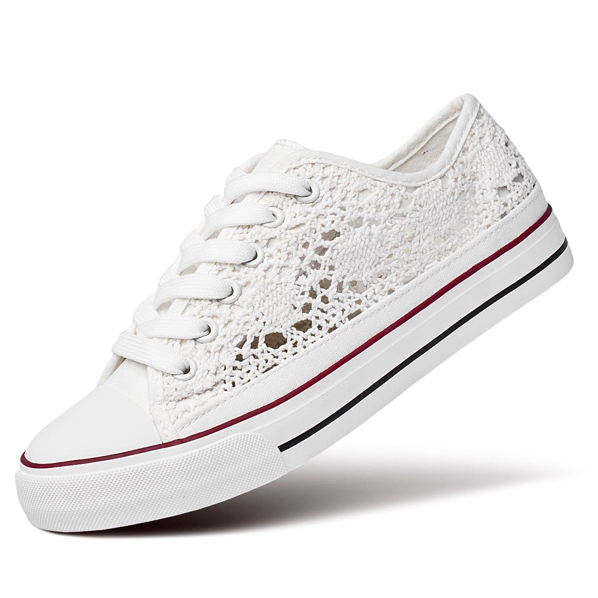 ZGR Women's Fashion Canvas Sneakers - Breathable Mesh Knit Upper Low Top Casual Walking Shoes for Women | Comfortable Everyday Wear for Running, Gym, Travel & Street Style