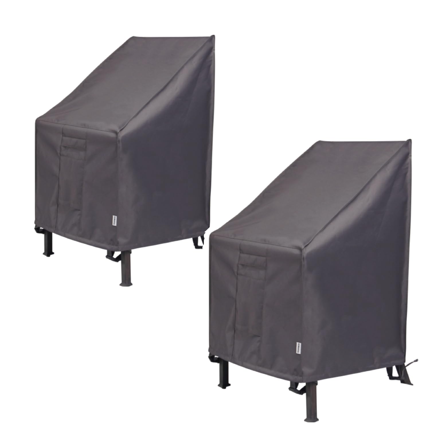 Waterproof High Back Patio Chair Covers Set of 2 - Heavy Duty Outdoor Furniture Protection for All Weather (Ideal for Garden, Deck, Poolside & Patio Use)