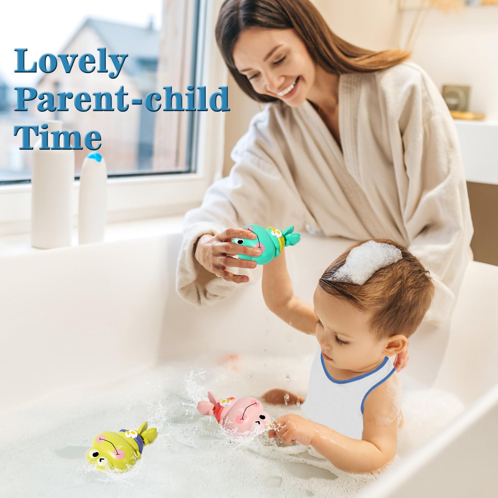 **Best Baby Bath Toys for 6-12 Months - 3 Pack Cute Floating Frog Pool Toys for Toddlers 6M+, Wind-Up Bathtub Toys for Boys & Girls - Montessori Sensory Toys for 1-3 Year Olds - Perfect for Bathtime, Pool Play & Early Learning**