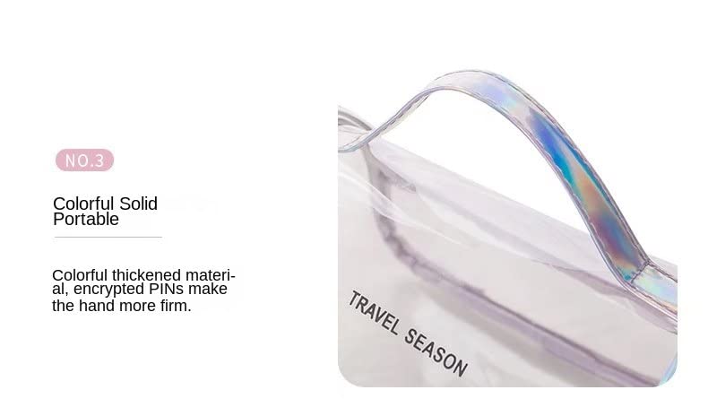 Clear Transparent Toiletry Bag with Zipper & Handle - Large Capacity Waterproof Cosmetic Travel Organizer (22x15x14cm) for Makeup, Toiletries & Travel Essentials - Perfect for Airplane Carry-on, Gym, Beach & Vacation