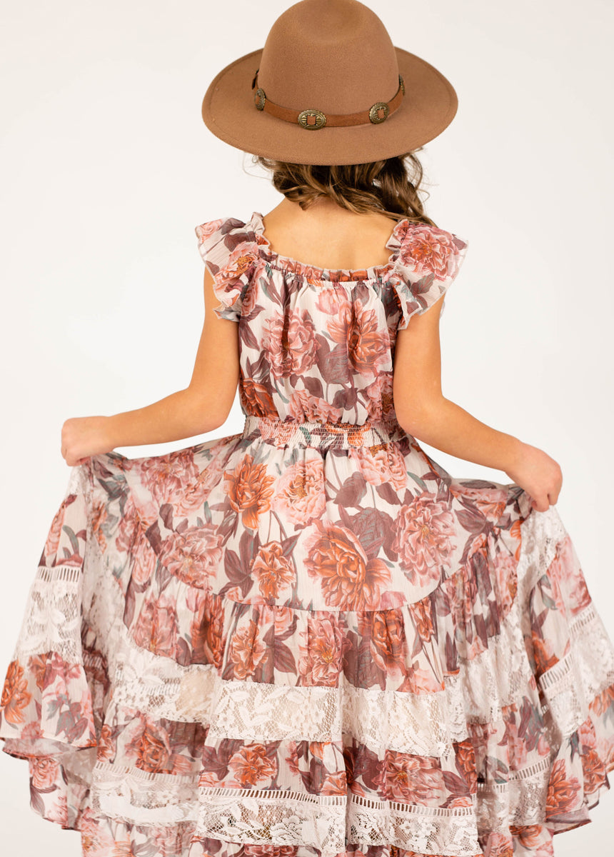 Shira Blush Floral Dress - Elegant Women's Floral Print Dress for Spring & Summer, Perfect for Weddings, Parties & Date Nights