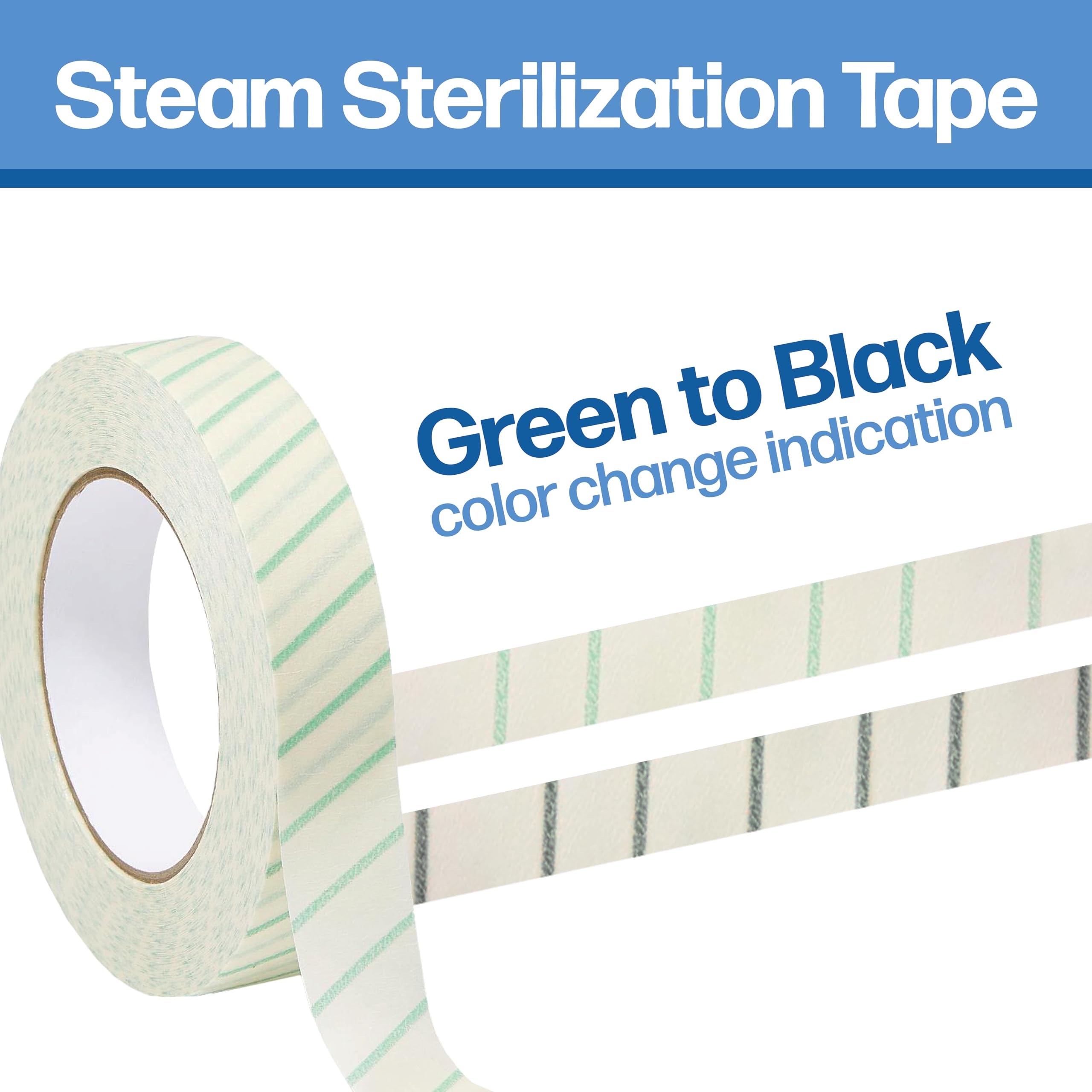 60 Yard Autoclave Tape 1 Inch - Steam Sterilization Indicator Tape for Dental, Surgical & Tattoo Instruments - Chemical & Dry Heat Sterilizer Compatible - Perfect for Medical Clinics, Tattoo Parlors & Laboratories