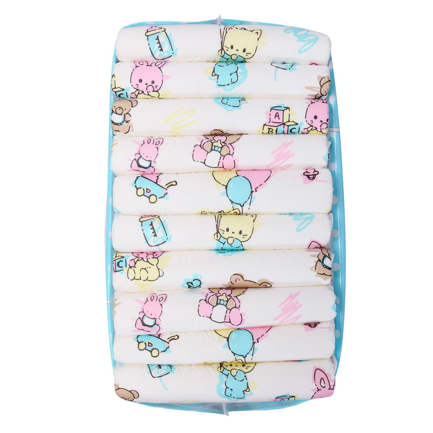 Littleforbig Adult Printed Diaper 80 Pieces (8 Packs) - Baby Cuties Design, Medium Size 28