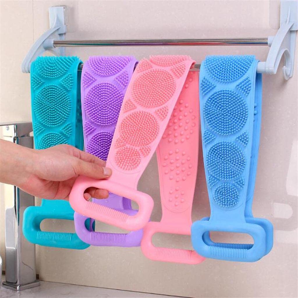 DF CREATORS Silicone Body Back Scrubber - Double Sided Exfoliating Bath Brush for Deep Skin Cleansing & Dead Skin Removal - Perfect for Shower, Spa & Sensitive Skin Care