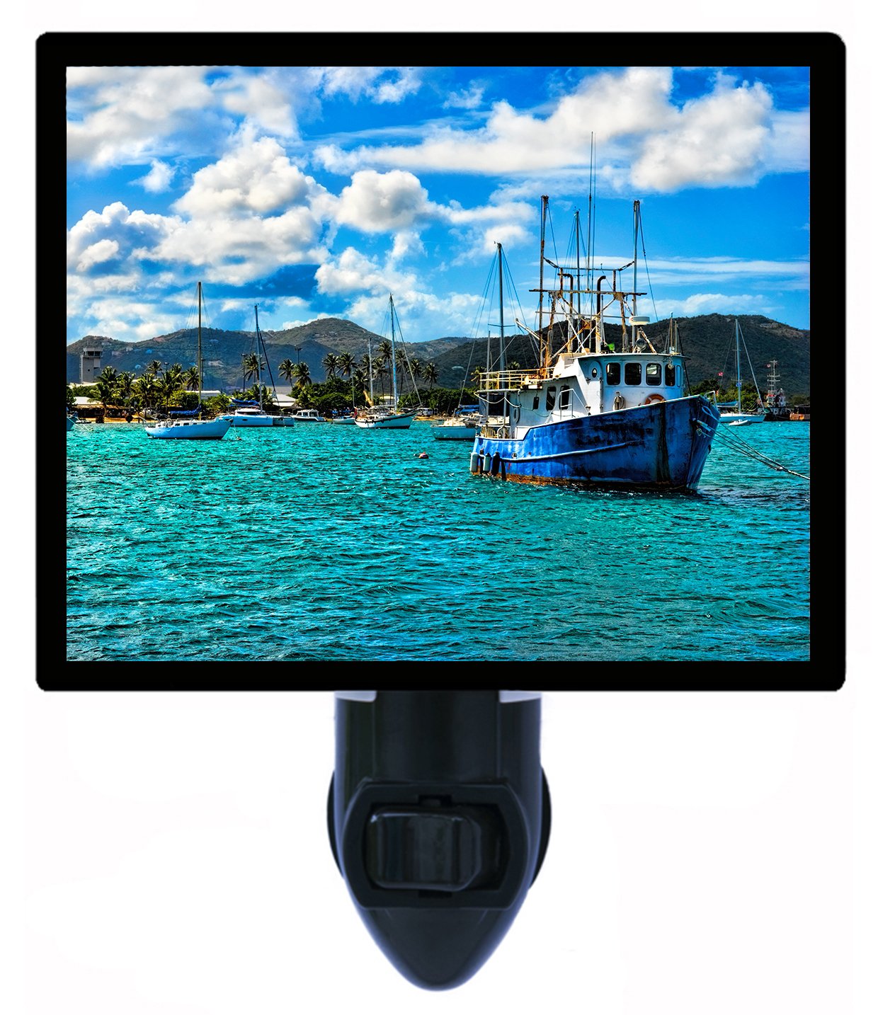 Tropical LED Night Light for Bedroom - Soothing Moored Boat Design for Relaxation & Better Sleep | Perfect Night Light for Kids, Nursery, Bathroom & Home Decor