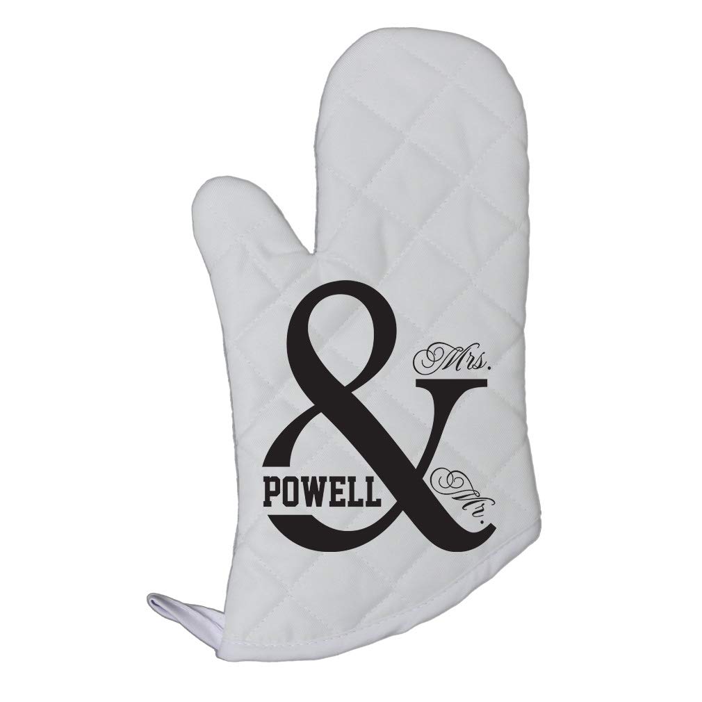 Custom Mr & Mrs Wedding Oven Mitts - Personalized Text Polyester Kitchen Mittens for Baking, Cooking & Gift Giving