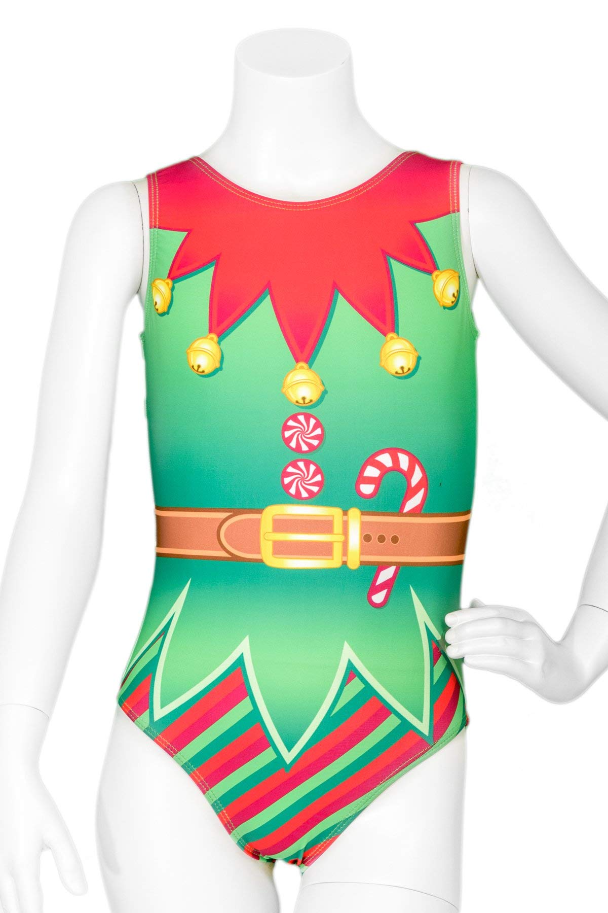 Destira Christmas Gymnastics Leotards for Girls - Super Soft Dance Leotard with Matching Hair Scrunchie | Perfect for Ballet, Cheerleading, Yoga & Holiday Performances