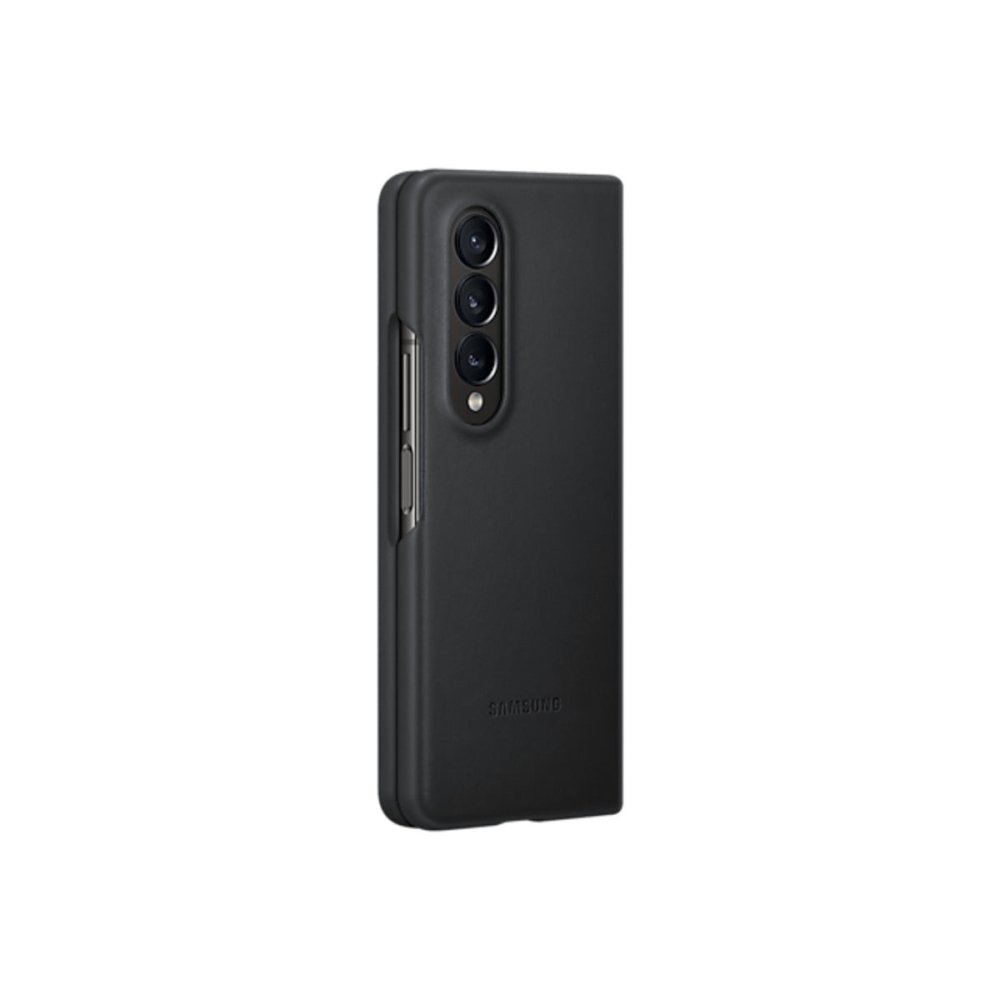 Samsung Galaxy Z Fold4 Leather Phone Case - Premium Black Protective Cover for Work, Travel & Everyday Use