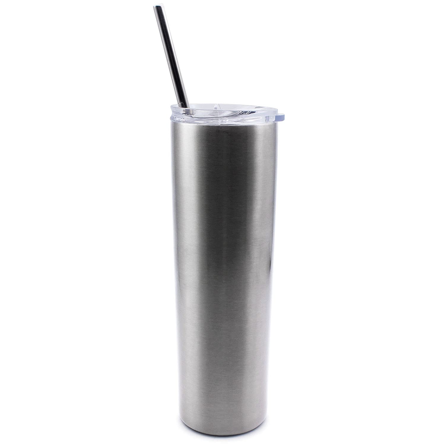 QOMOLANGMA 10-Pack Sublimation Blank White Skinny Tumbler - 30oz Stainless Steel Vacuum Insulated Travel Mug with Sealed Lid & Straw - Perfect for Heat Transfer Printing, Outdoor Adventures, Gym, Office & Daily Hydration