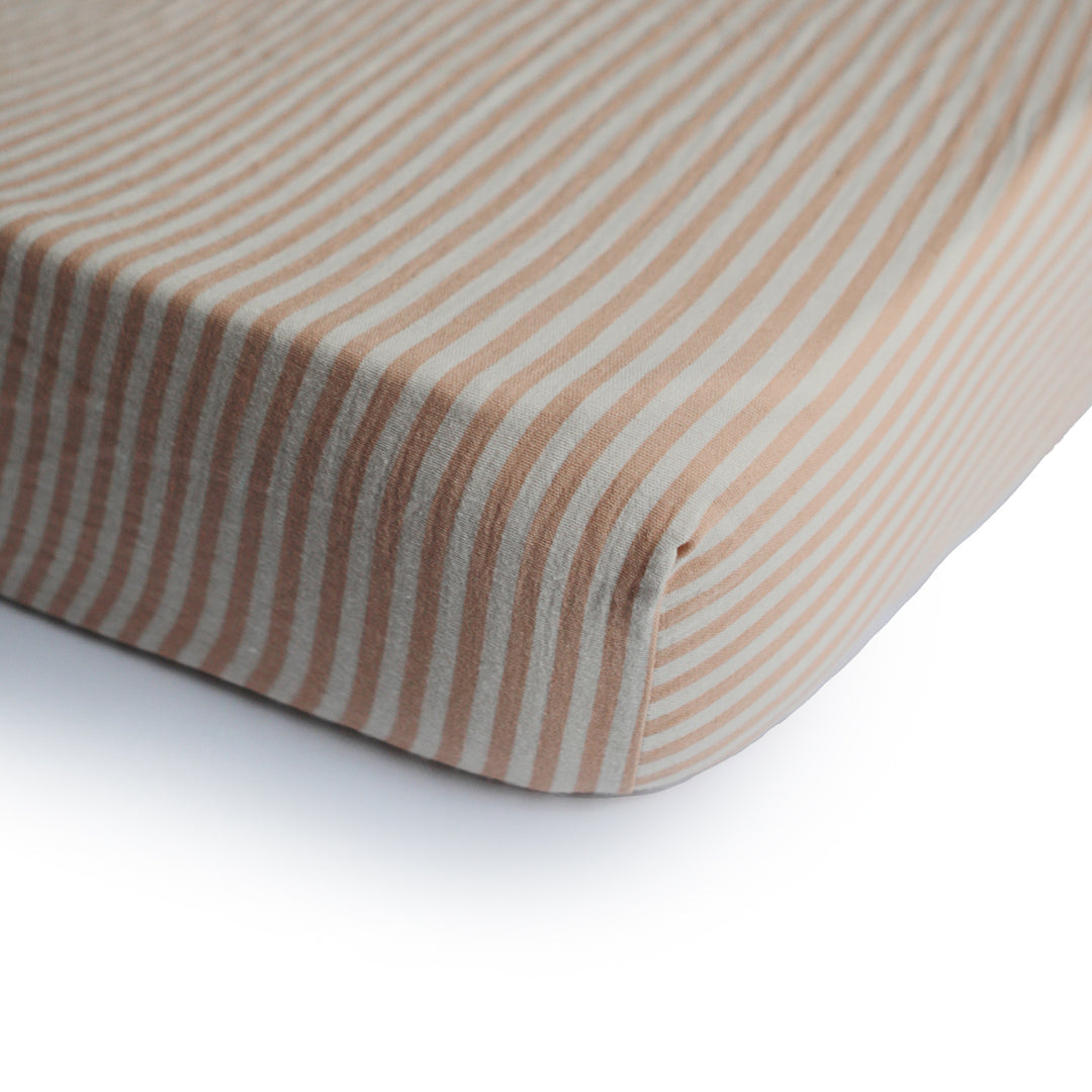 Mushie Extra Soft Muslin Mini Crib Sheet - Breathable Organic Cotton Baby Bedding for Nursery, Travel & Daycare - Fits Standard Mini Cribs