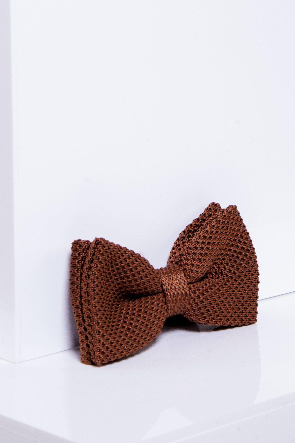 KB Knitted Double Layer Bow Tie in Rust - Elegant & Stylish Accessory for Weddings, Parties & Formal Events