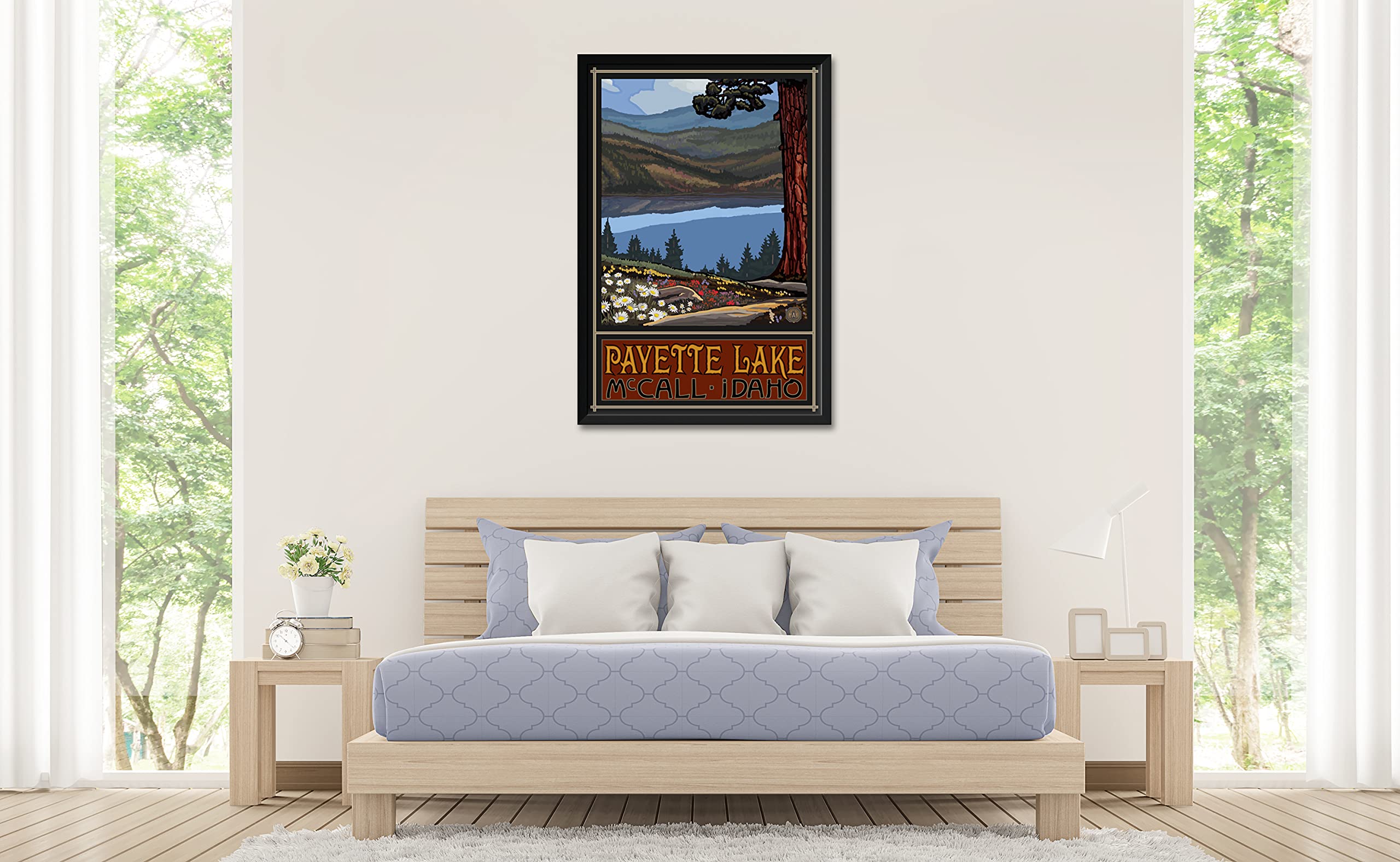 Professionally Framed Art Print - Payette Lake McCall Idaho Lake Trails Landscape by Artist Paul A. Lanquist - 32