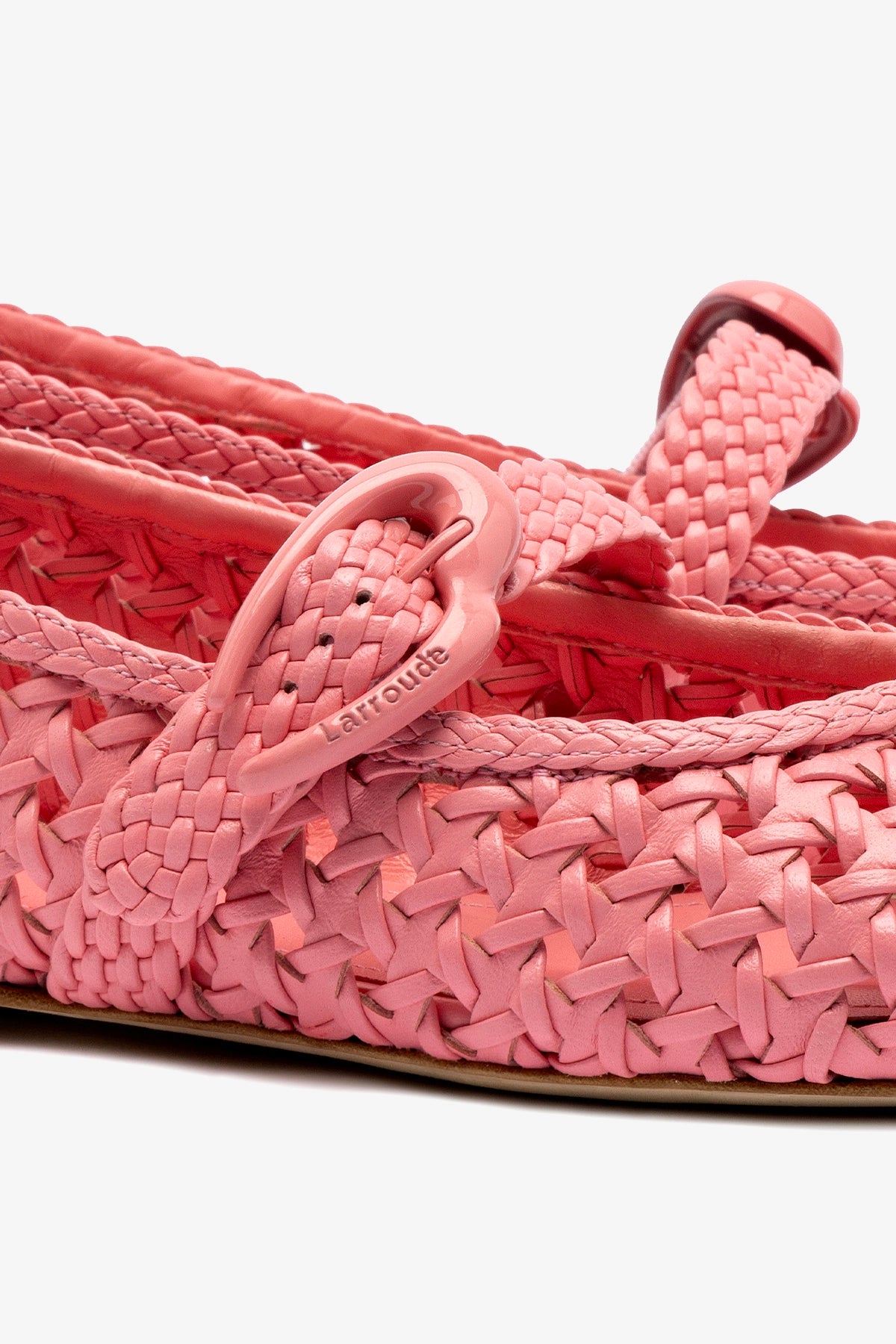 Verona Macrame Ballet Flat Shoes for Women - Soft Pink Leather Comfortable Slip-On Loafers | Perfect for Casual Wear, Office, and Travel