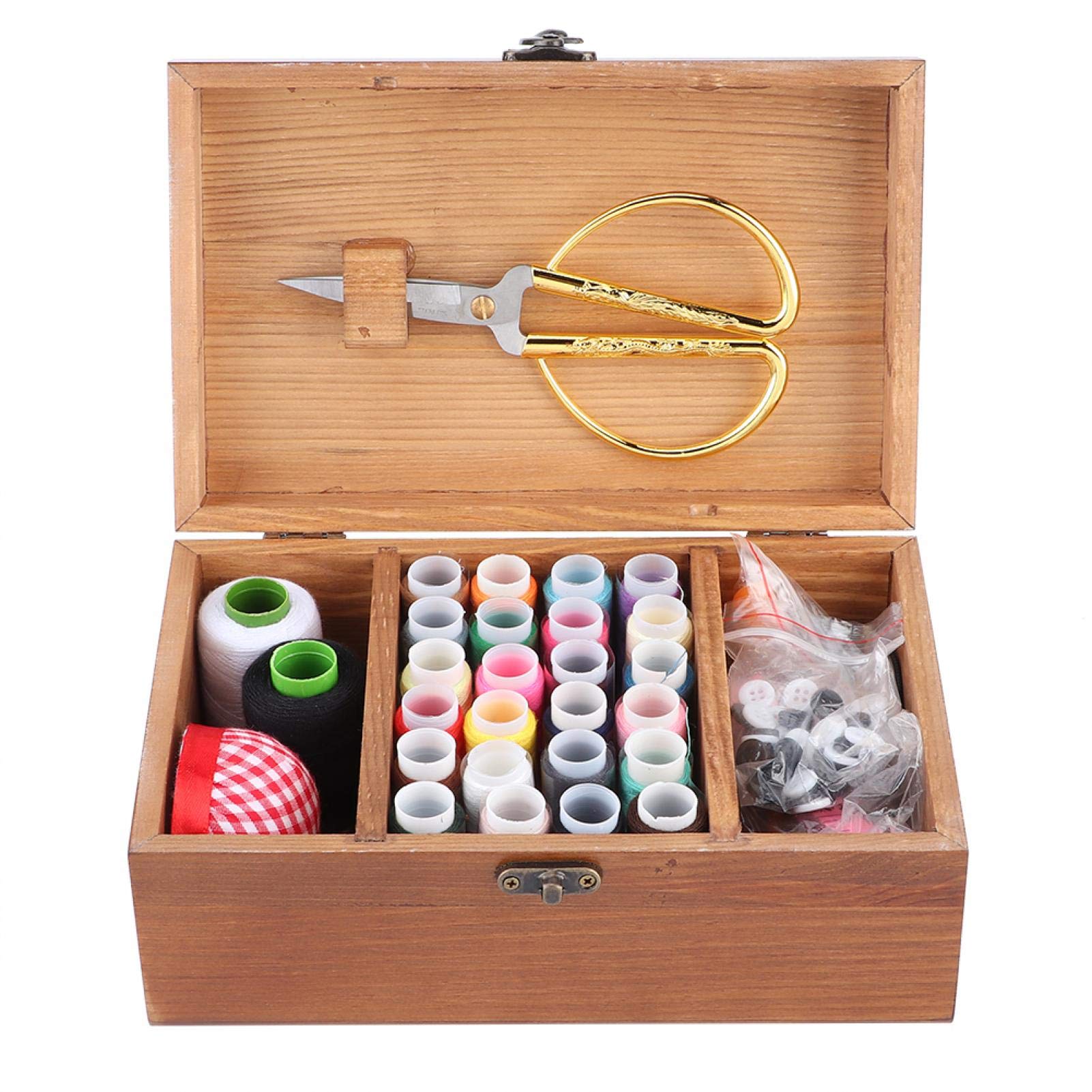 Premium Wooden Sewing Kit with Complete Accessories - Multifunctional Home Repair Tool Set for DIY, Mending & Crafting | Perfect for Tailoring, Quilting & Emergency Clothing Repairs