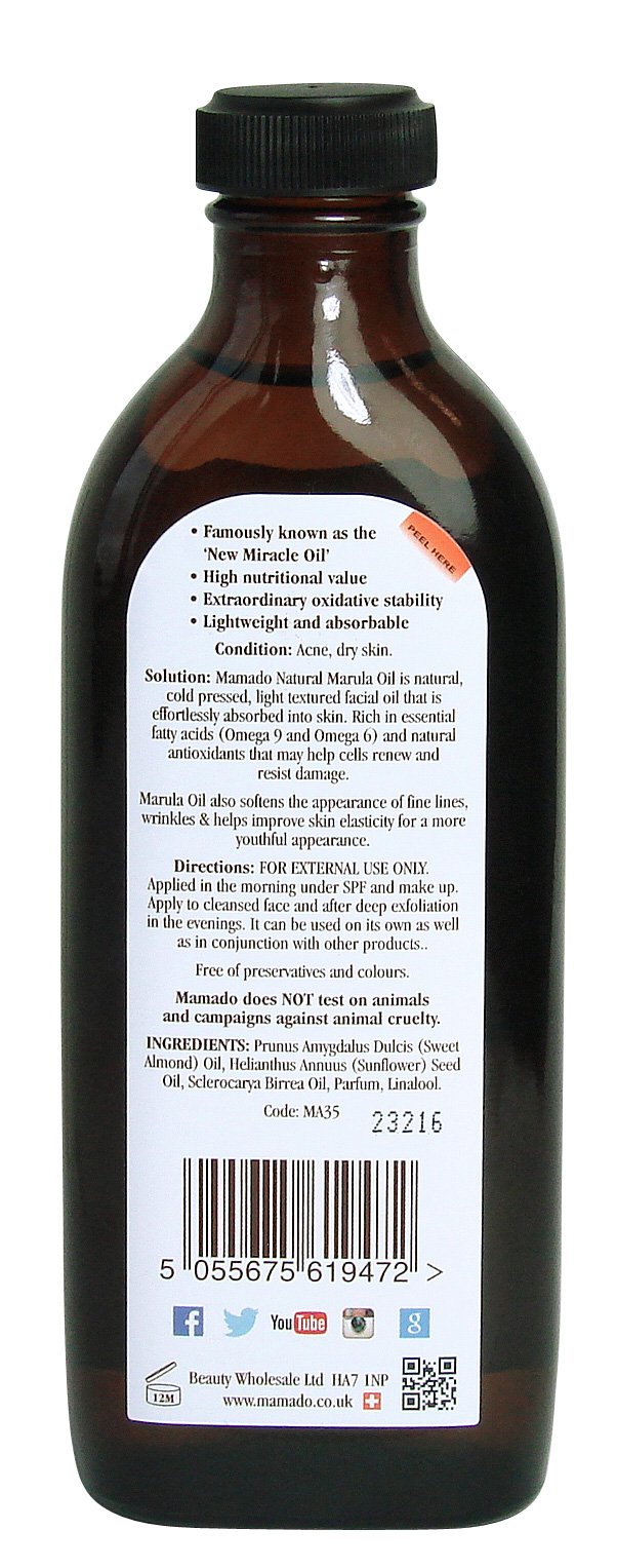 Organic Marula Oil for Aromatherapy - 150ml Cold Pressed Natural Face & Hair Moisturizer - Perfect for Massage, Skin Care & Relaxation Therapy