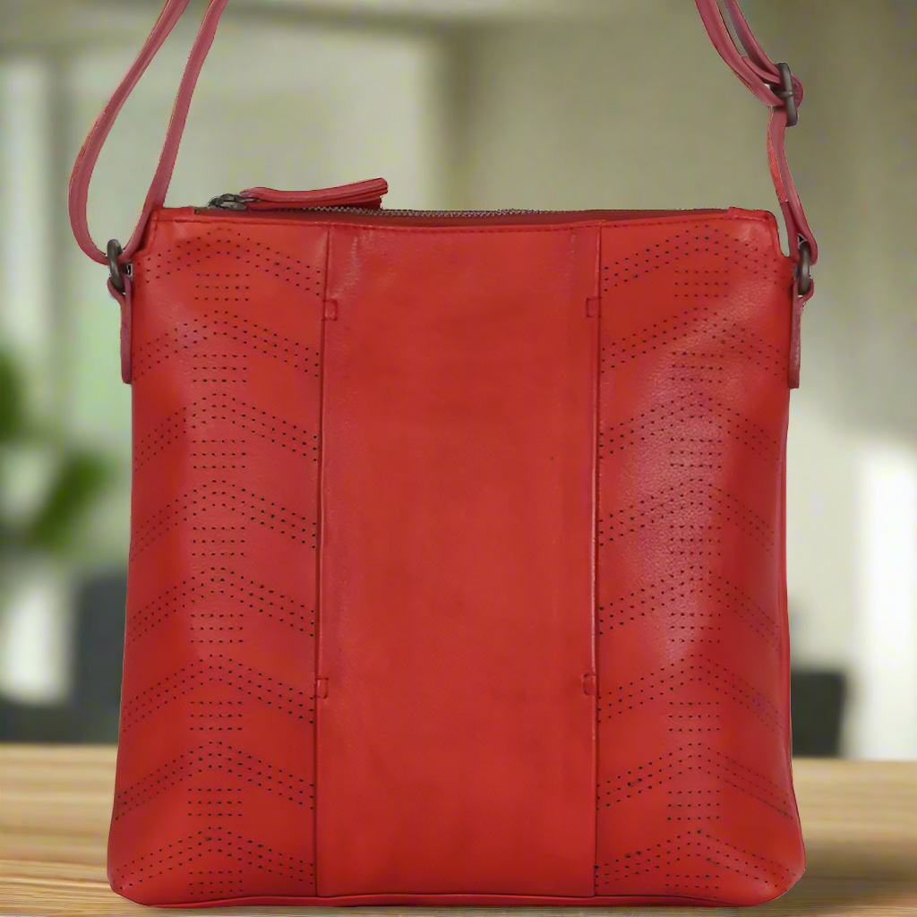 MET Three Chamber Leather Handbag Crossbody Bag for Women - Stylish & Durable Genuine Leather Purse for Work, Travel & Everyday Use