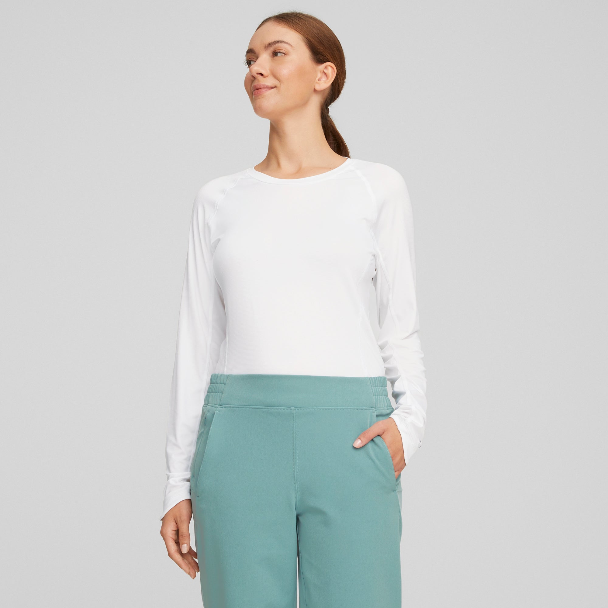 YouV Women's Long Sleeve Crew Neck Golf Shirt - Moisture Wicking & UV Protection for Golf, Tennis & Outdoor Activities