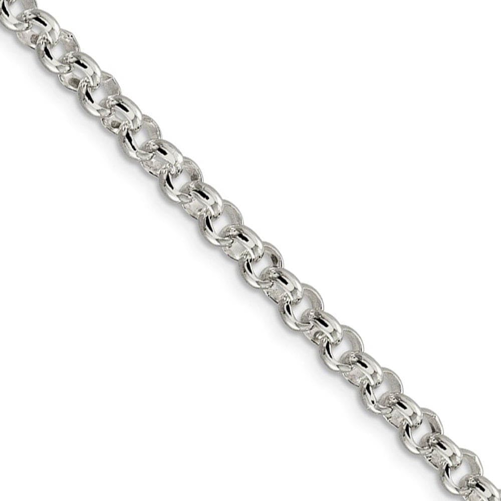4.75mm Sterling Silver Solid Belcher (Rolo) Chain Necklace - Elegant Black Bow Pendant for Women, Gift for Her, Perfect for Weddings, Parties & Everyday Wear