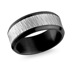 8.5MM Gold & Black Zirconium Men's Wedding Band - Durable Luxury Ring for Engagement, Anniversary & Everyday Wear