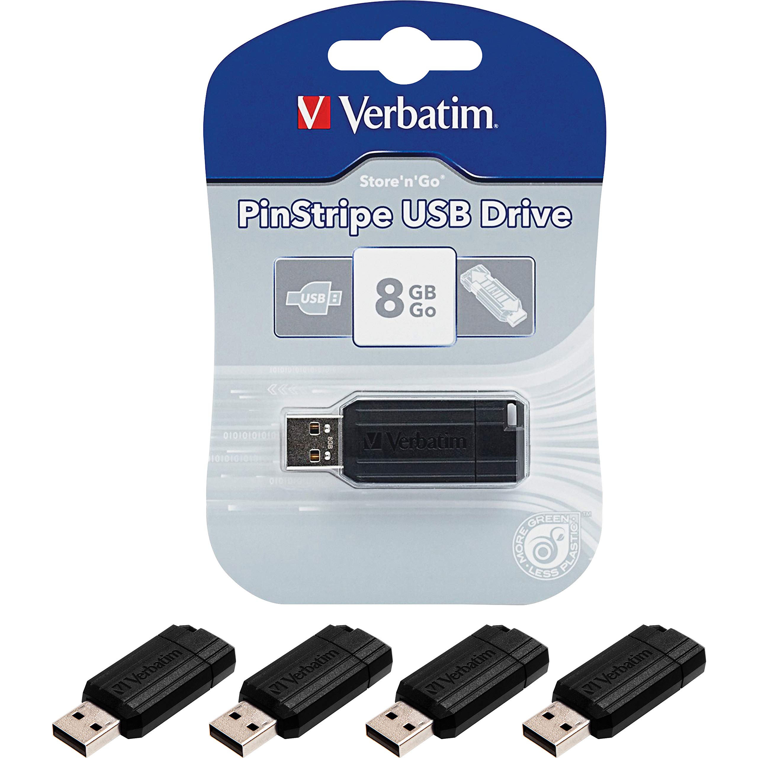 Verbatim Pinstripe 32GB USB Flash Drive - High-Speed Data Storage for Work, School & Travel | Portable Thumb Drive for Documents, Photos & Videos