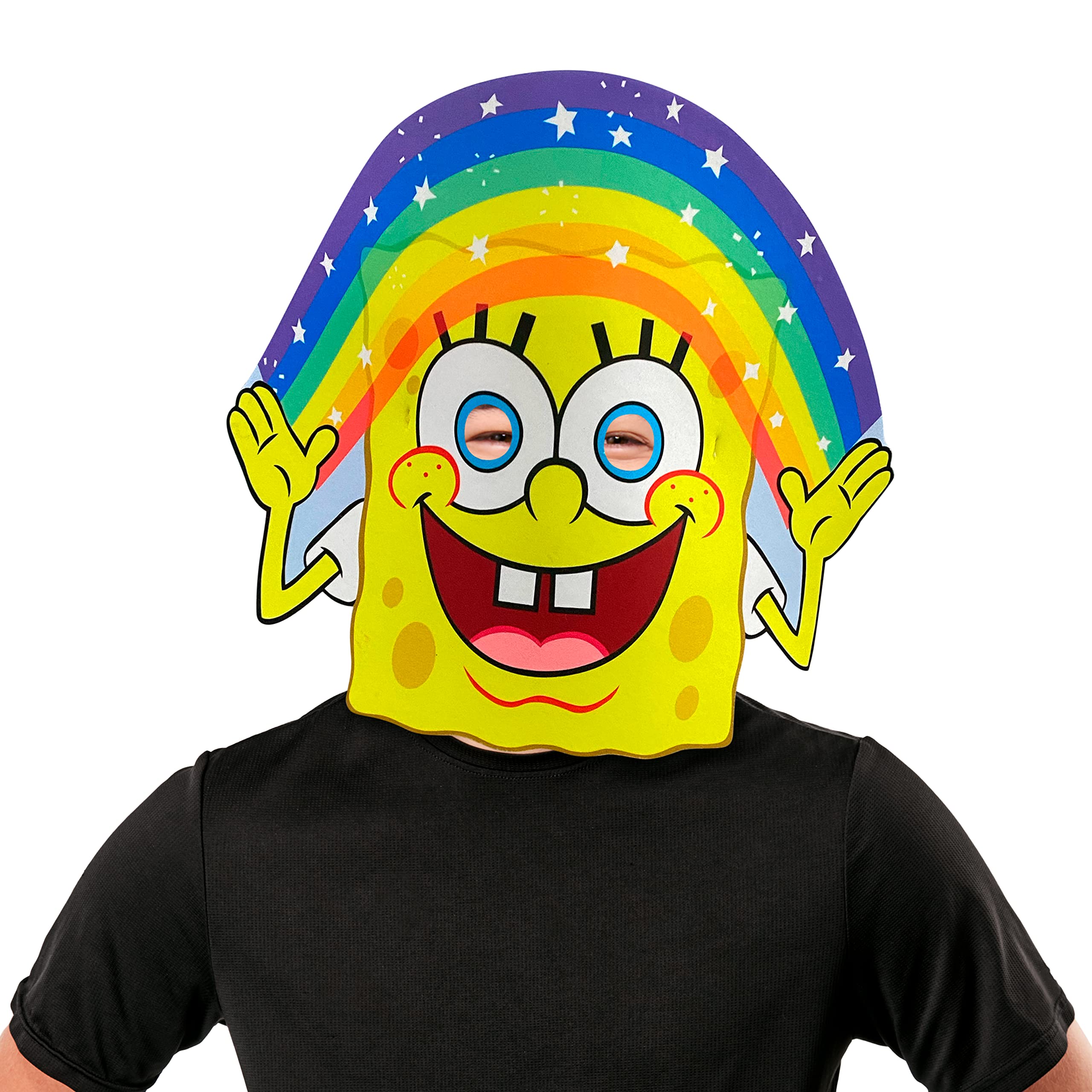 SpongeBob SquarePants Rainbow Meme Foam Mask - One Size Costume Accessory for Halloween, Cosplay & Parties | Rubies Official