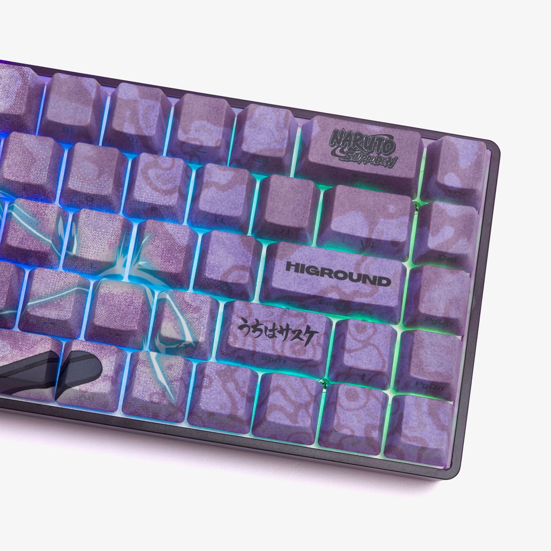Naruto x HG 68 Keycaps Set - Sasuke Uchiha Anime Mechanical Keyboard Keycaps for Gamers & Typists - Perfect for Gaming, Coding & Office Work