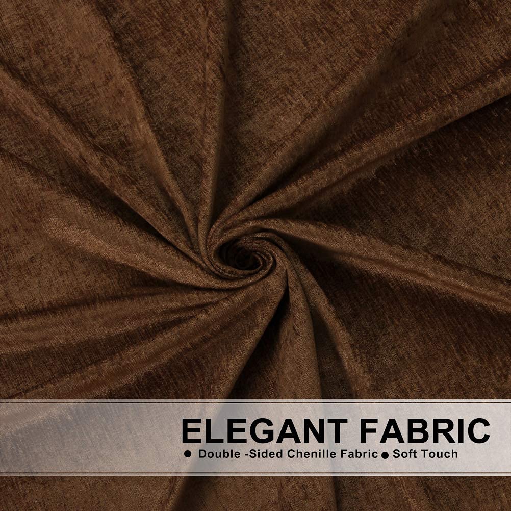 ELKCA Thick Chenille Window Curtains Valance - Chocolate Waterfall Valance for Living Room & Bedroom - Rod Pocket Design - 1 Panel (39 Inches Wide) - Perfect for Small Windows, Home Decor & Room Treatment