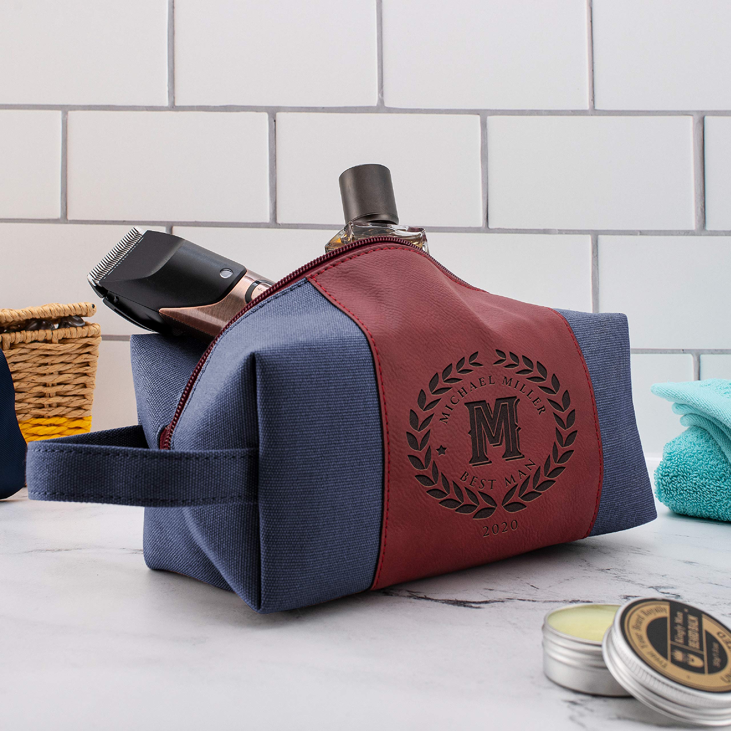 Personalized Groomsmen Gifts - Custom Monogrammed Toiletry Bags for Men | Wedding Party Gifts, Bachelor Party Essentials & Travel Accessories