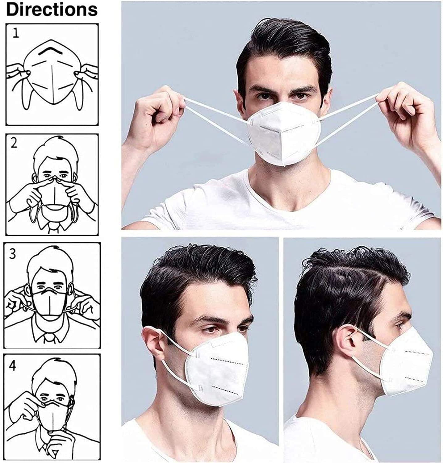 Premium N95 Face Mask Reusable & Washable - 6-Layer Protection with Adjustable Nose Clip - CE, ISI & FDA Certified - Breathable Non-Woven Fabric for Daily Use - Perfect for Work, Travel, and Public Safety Protection