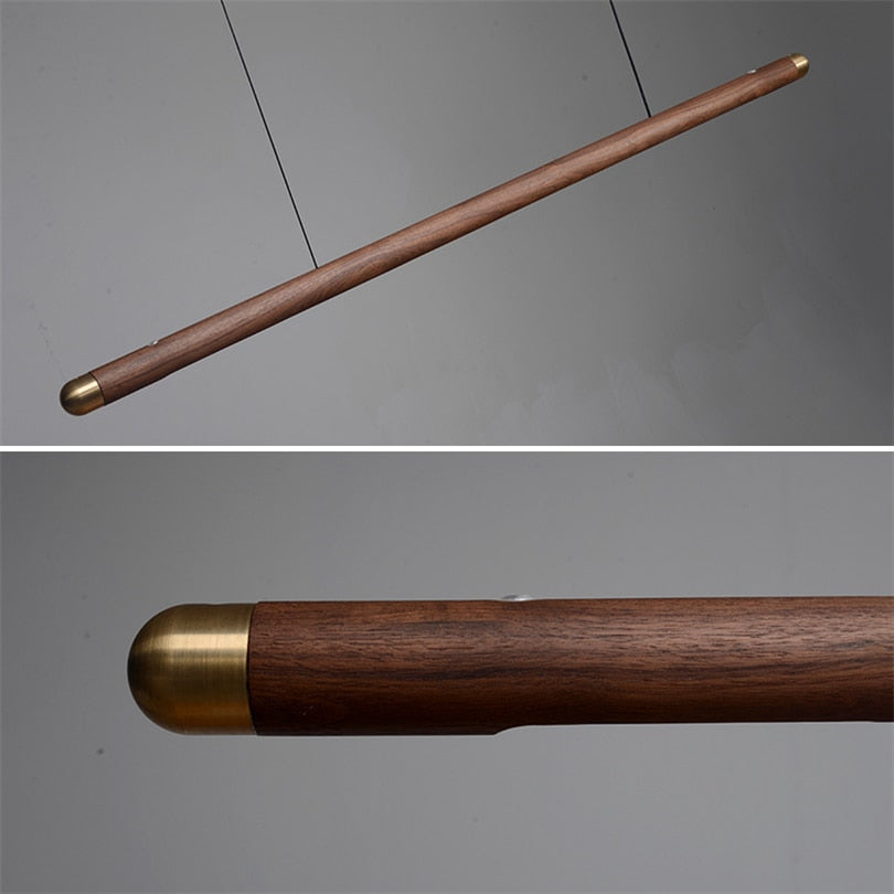 Walnut Wood Hanging Pendant Light - Modern & Stylish Home Lighting Fixture for Living Room, Bedroom, or Dining Area