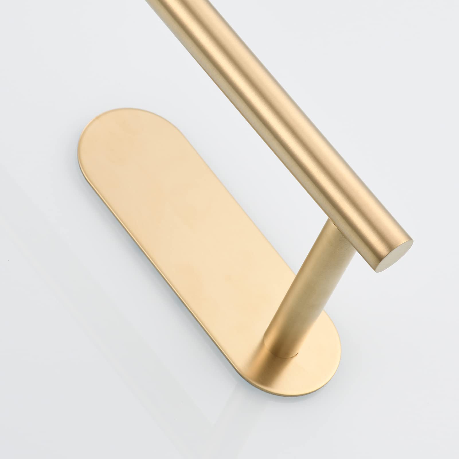 Stainless Steel Adhesive Towel Holder & Extendable Toilet Paper Roll Holder - Brushed Gold Bathroom Organizer for 2 Rolls - Perfect for Small Spaces, RVs & Apartment Bathrooms